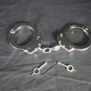 Police Double Lock Handcuff Comes with Two Keys, Christmas Gifts, Graduation, Birthday Gift, Wedding Gifts, Unique Gifts, Present for Lover