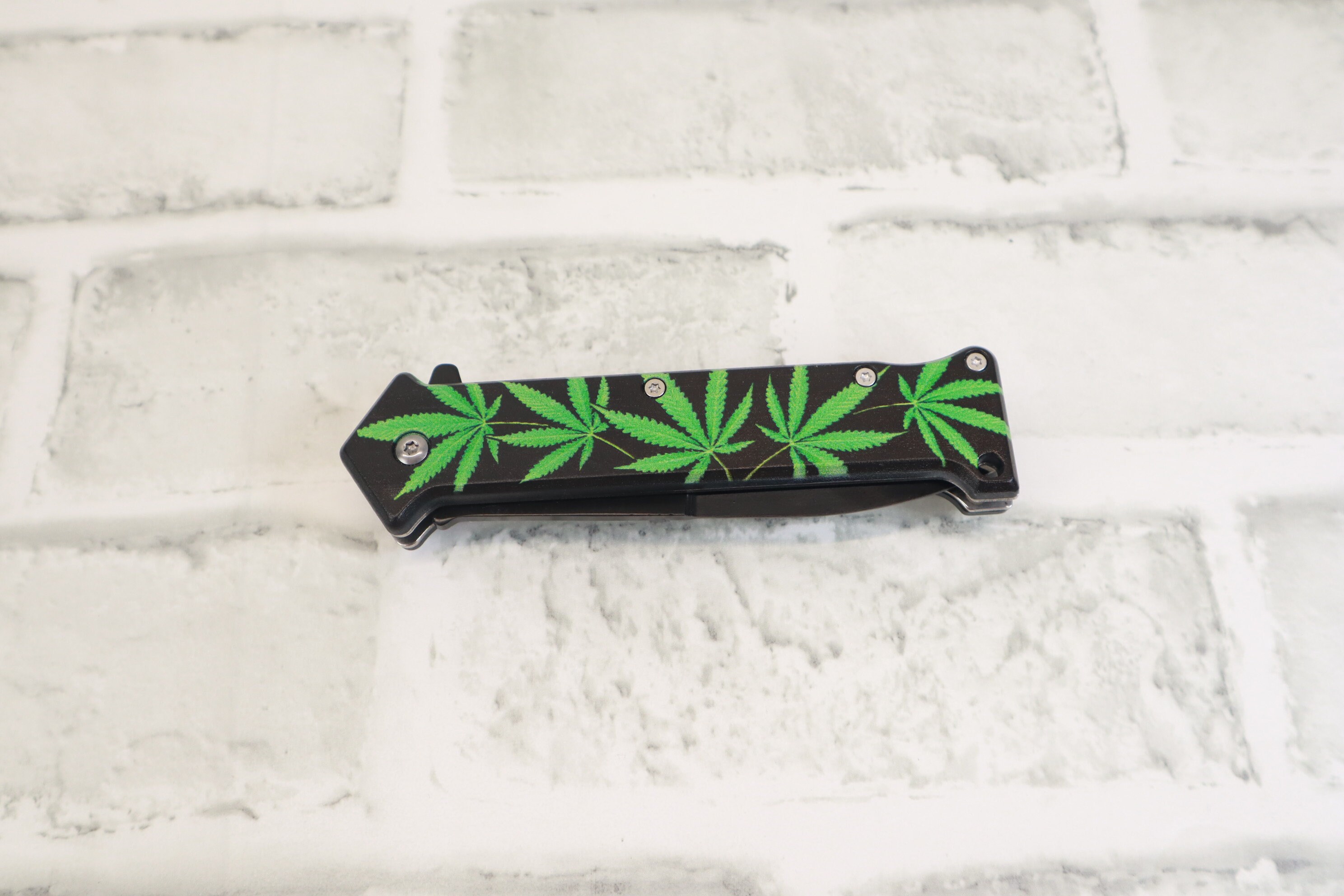 4. "Stiletto Nails with Marijuana Leaf Design" - wide 4