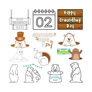 Groundhog Day SVG | Cut Files | JPEG PNG | Files for Cricut | Silhouette, Clipart, Instant Download, Digital Download