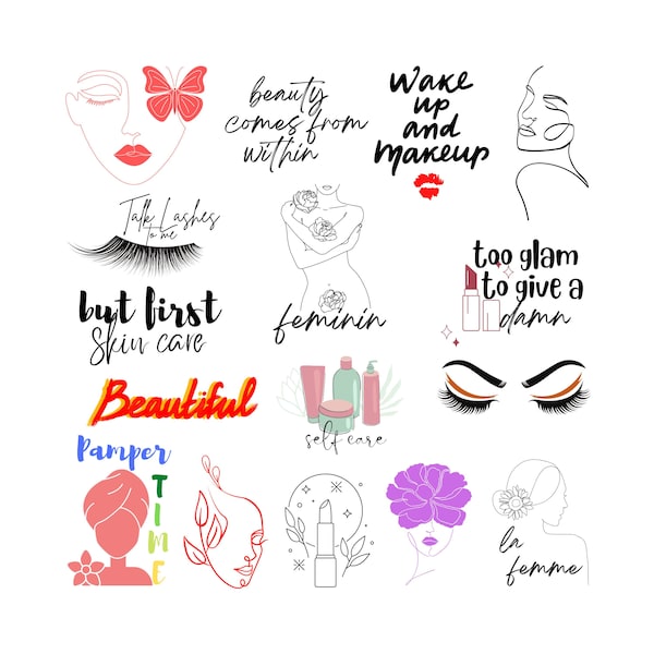 Self Care Feminin Skin Care SVG, | Cut Files | SVG PNG | Files for Cricut | Silhouette, Clipart, Instant Download, Digital Download