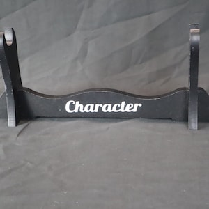 Personalized Name, Initial, or Symbol, 12&quot; Black Customized Wooden One Tier Decorative Table Stand for Katana, Gift for Collector&#39;s, Gift