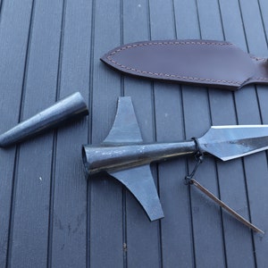 Christmas Family Heirloom Gifts, Sharp Handmade 12&quot; High Carbon Steel Boar Spear Head, Quenched Harden, Next Day Shipping Out of NY