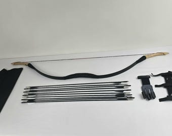 Bows for Adult, Handmade Sturdy 40Lbs Traditional Bow, 100% Fully Functional, 52" KNOCKED Balanced, Everything Included to Start, Free 10x