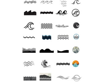 Waves SVG, Wave Silhouette, Beach Waves Verse, Vinyl Decal, PNG, JPEG Laptop Sticker, Cut Files, Files for Cricut,  Clipart