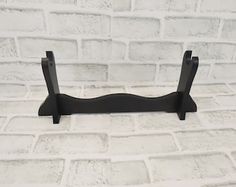 12&quot; Black Wooden One Tier Decorative Table Stand for Katana, Gift for Collector&#39;s, Sword Enthusiast