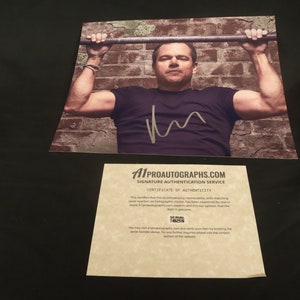 Matt Damon &quot;Jason Bourne&quot; Signed Autograph with COA, Unique Gift, Christmas, Graduation, Birthday, Wedding, Wall Art, Home Decor