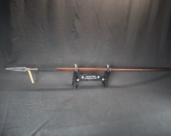 One of a Kind Gifts, Handmade Sharp 68" Leather Spear, Home Decor, Christmas Gifts, Quenched Harden Spear, High Carbon Steel, Wall Art