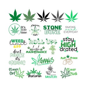 Weed Leaf SVG | Cut Files | Stoner JPG PNG | Files for Cricut | Silhouette, Clipart, Instant Download, Digital Download