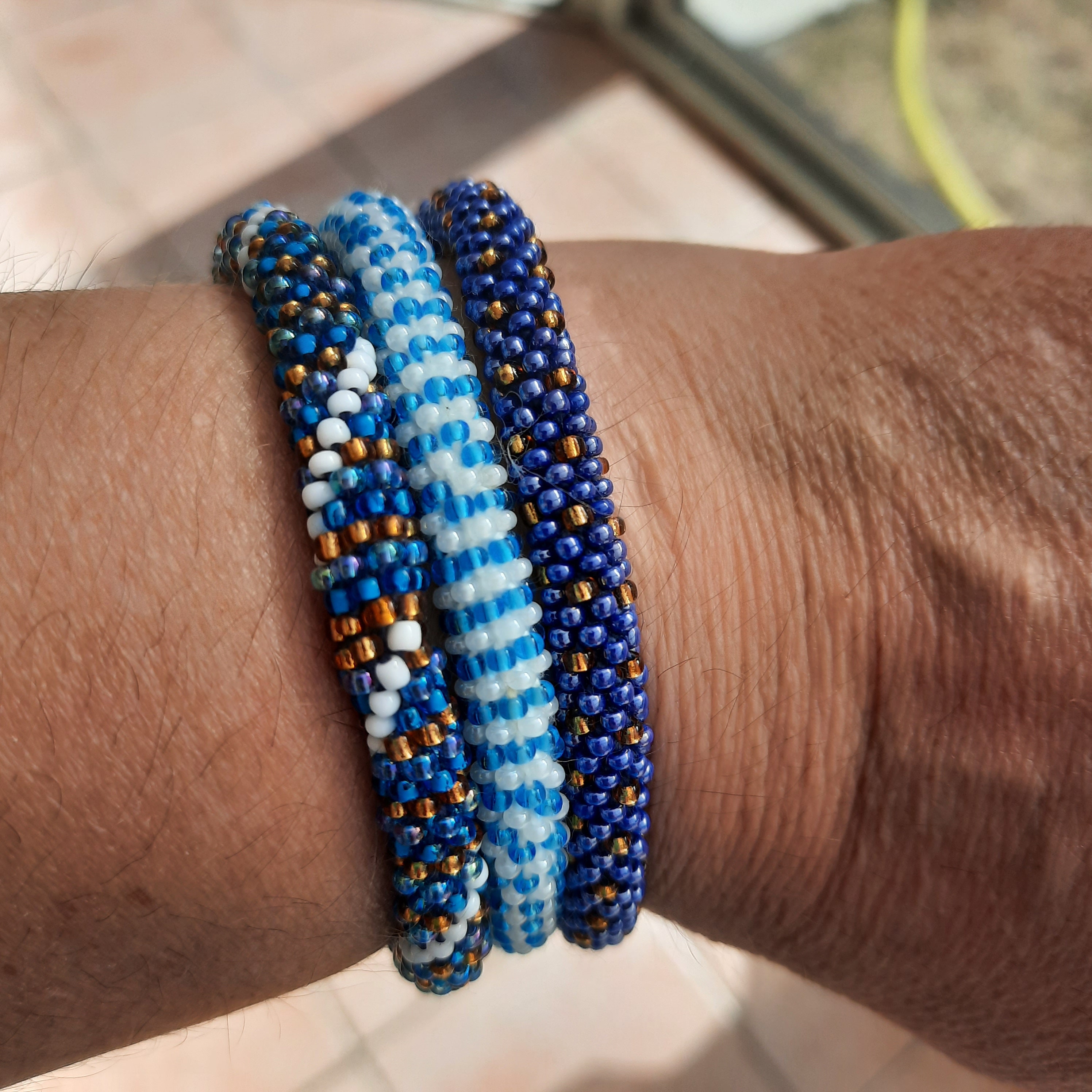 Nepal Glaze beads bracelet 尼泊尔手工琉璃珠手串配三眼天珠, Women's Fashion, Jewelry &  Organisers, Precious Stones on Carousell