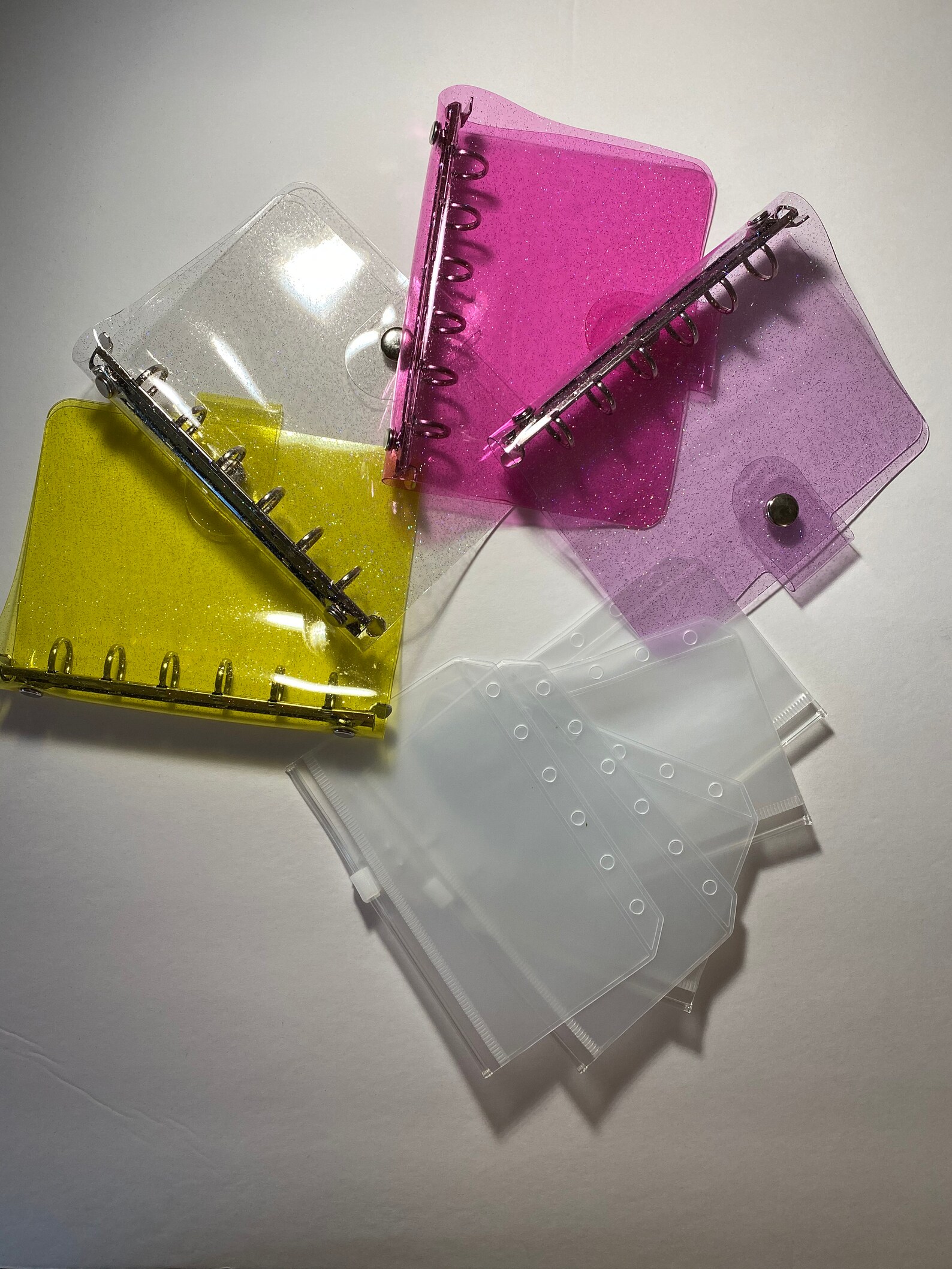 Glitter A7 binder/Mini cash binder with 5 blank zipper pouch Etsy