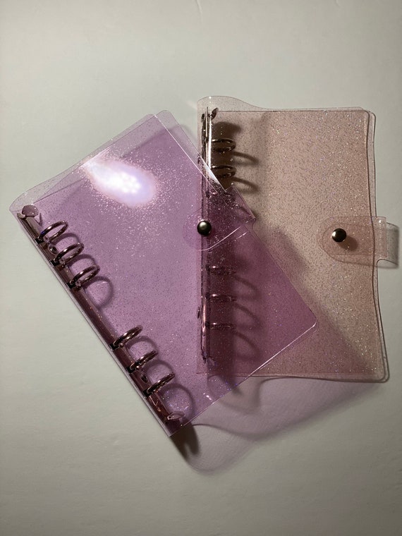 Glitter binder / Personal PVC/ Plastic Planner/ PVC Binder/ 6 Ring Binder / Transparent Planner Cover/