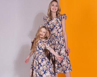Mom and daughter dresses, matching dresses for mom and daughter, family photoshoot outfits, mother daughter matching dress