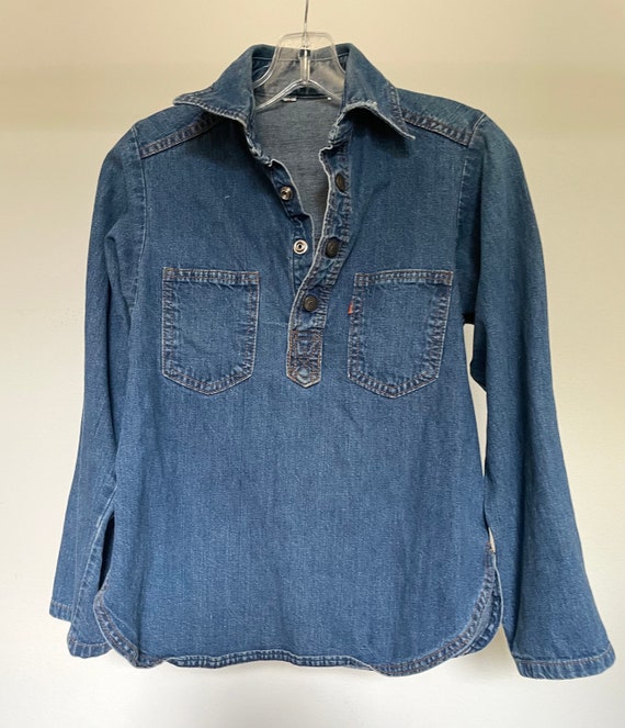 Levi's vintage, orange tab, denim shirt popover w… - image 10