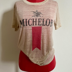 CAMISETA VINTAGE FINA TRANSPARENTE Cerveza Michelob