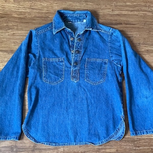 Levi&#39;s vintage, orange tab, denim shirt popover with collar, collectible, XS-S