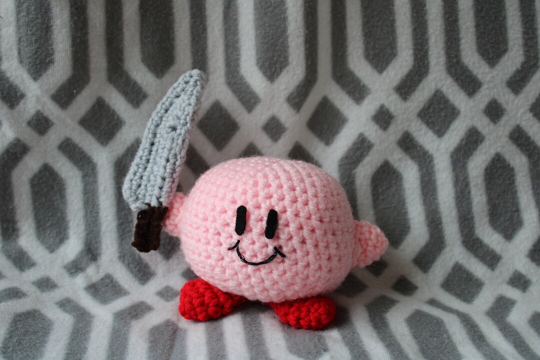 Kirby, but With a KNIFE Plushie - Etsy
