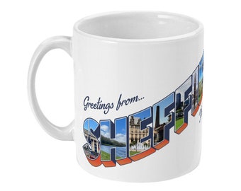 Sheffield Wahrzeichen Tasse: Grüße aus der Stadt im Freien