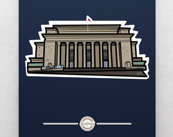 Sheffield City Hall Kunstdruck: Kultiges Geschichtsposter, gerahmt oder ungerahmt