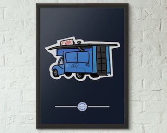 Greasy Vera's Van Sheffield Kunstdruck: Retro Food Truck Poster