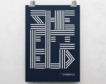 Sheffield Typography Art Print: Steel City Home Decor