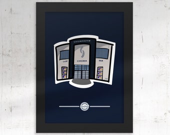 SHOWROOM SHEFFIELD Druck, Sheffield Home Dekor Wand Kunst Poster Druck, Kultiges Sheffield Geschichtsgeschenk, gerahmt oder ungerahmt in A4/A3/A2-Größen