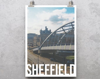 Park Square Sheffield Kunstdruck: Modernes Reiseziel Poster