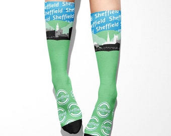 Sheffield Skyline Tube-Socken: Unisex-Stadtbild-Design