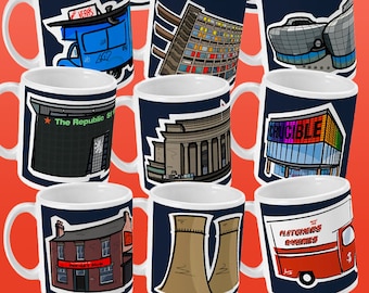 Sheffield Wahrzeichen Becher: Steel City Kunst von James, 11 Unzen Keramikbecher