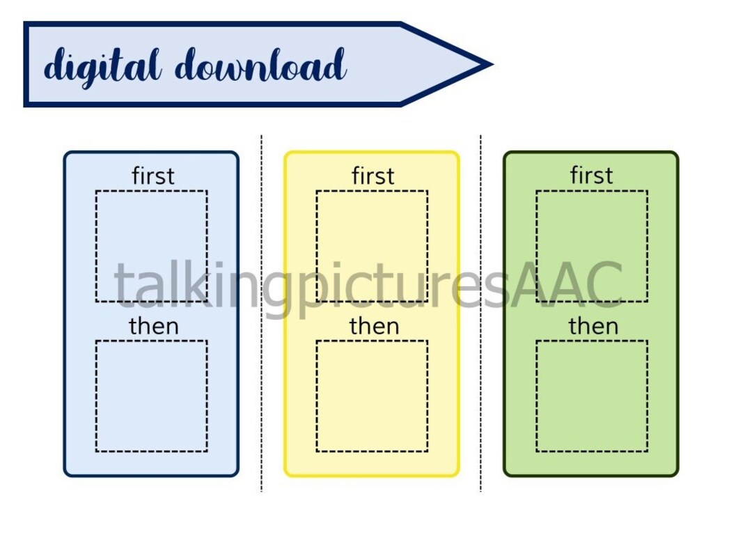 Printable FIRST THEN BOARD 24 Pictures Visual Support for Persons With