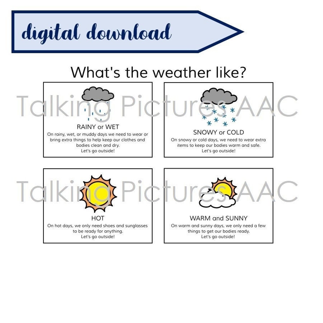 Printable DRESS FOR WEATHER Visual Schedule Support for Outside - Etsy ...