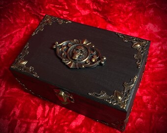 Gothic Vintage Ring Necklace Studs Jewelry Trinket Display Storage Box Case 