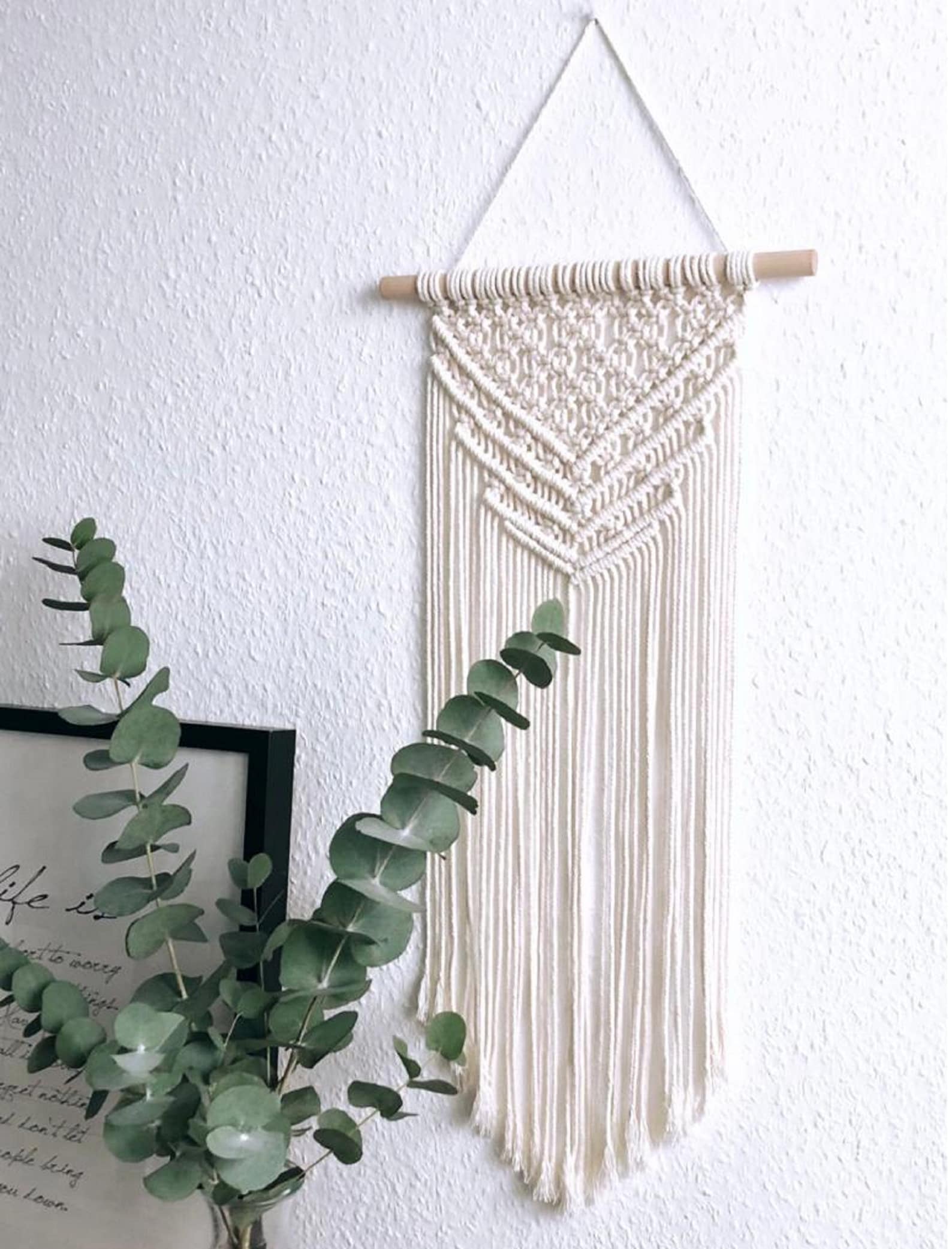 Macrame Wall Hanging DIY KIT Beginner, Boho Wall Decoration With Guide