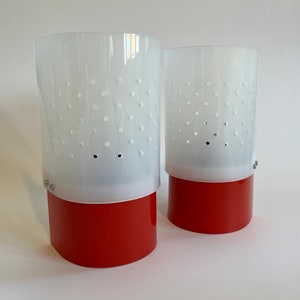 Pair of Retro Wall Lamps / Plexiglass Lamp / Red Sconce / Midcentury Lighting / 70s / Decorative Light / Vintage Red Lamp