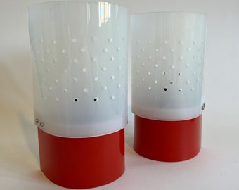 Pair of Retro Wall Lamps / Plexiglass Lamp / Red Sconce / Midcentury Lighting / 70s / Decorative Light / Vintage Red Lamp