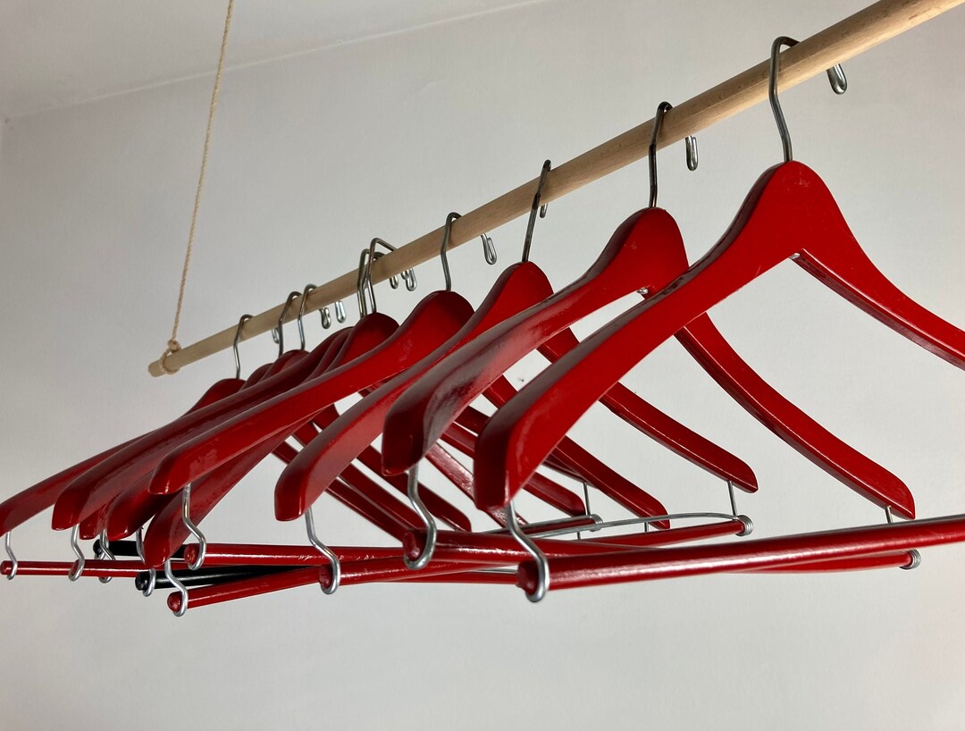 Set of 5 Vintage Wooden Coat Hangers / Made in Yugoslavia / Etsy