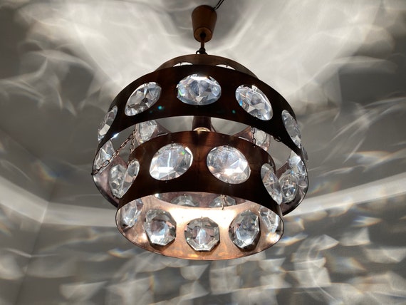 Mid Century Modern Brutalist Chandelier Vintage Pendant Light