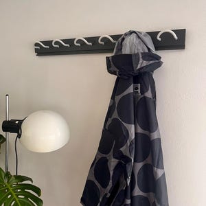 1 of 2 Rare Kartell Large Wall Hanger/ Black and White Plastic Outline Serie Coat Rack / Italy / 80s / Anna Castelli Ferrierri for Kartell