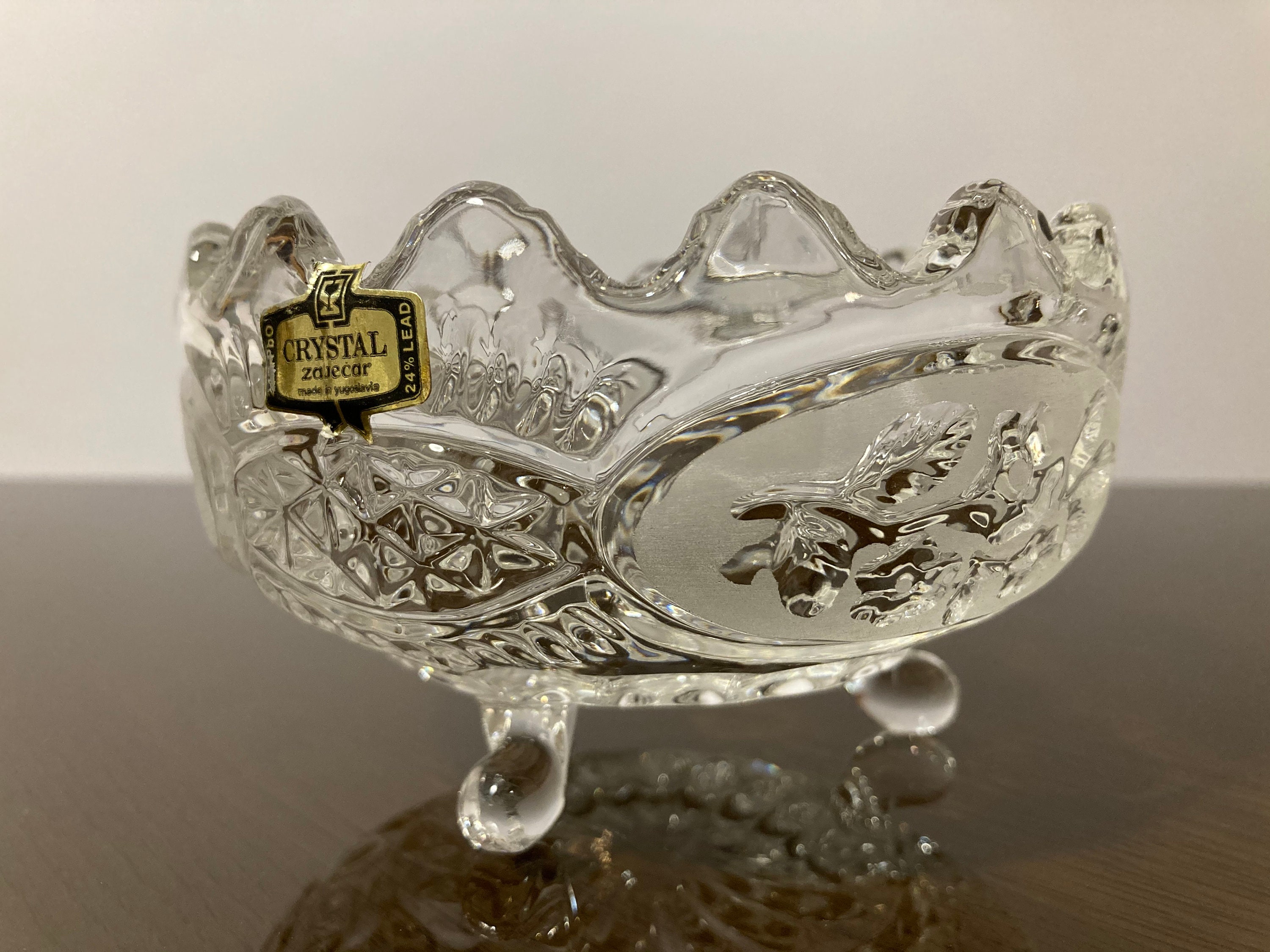 1 of 4 24 Lead Zajecar Crystal Candy Bowls / Made in Etsy Singapore