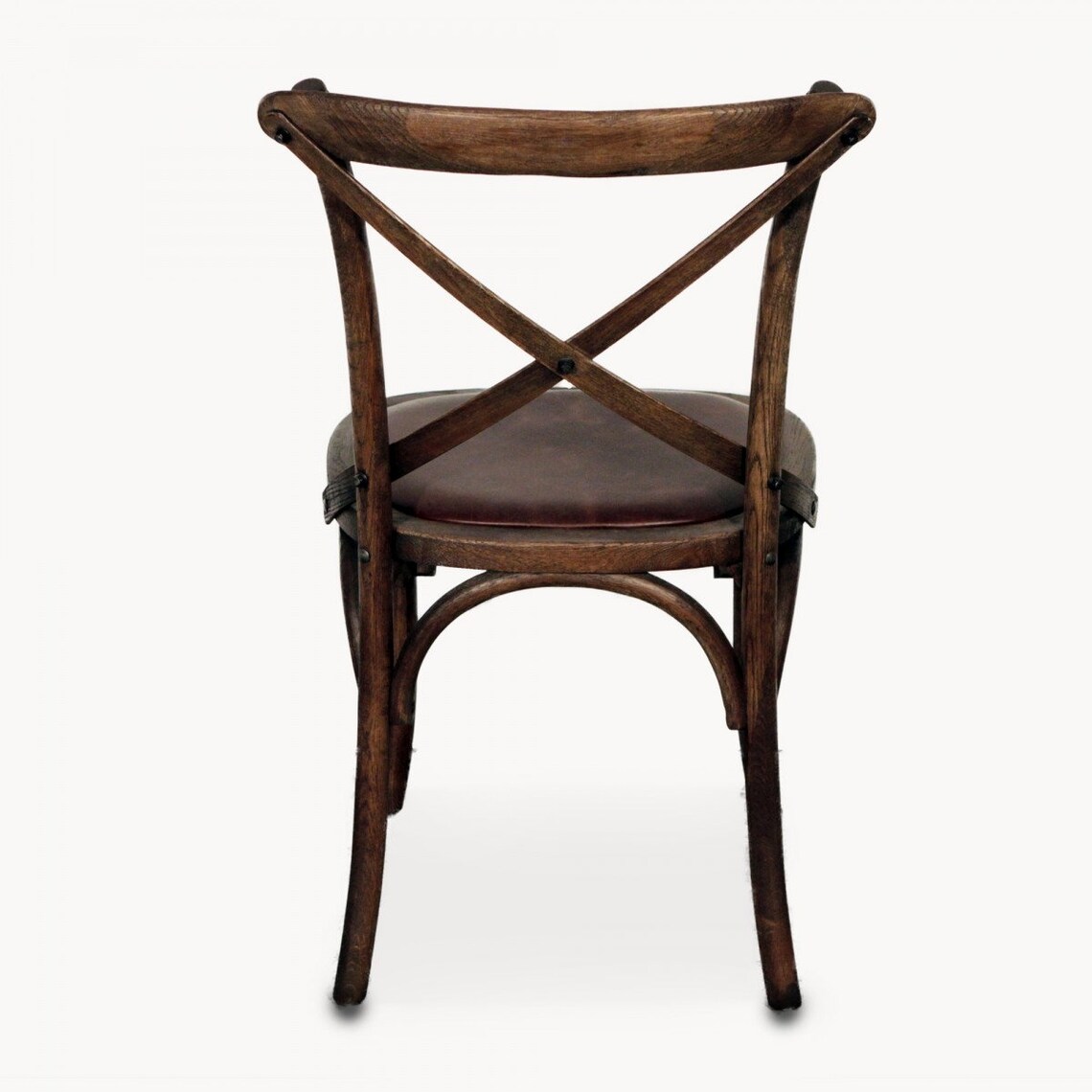 Rustic farmhouse style brown dining chair with padded leather Etsy