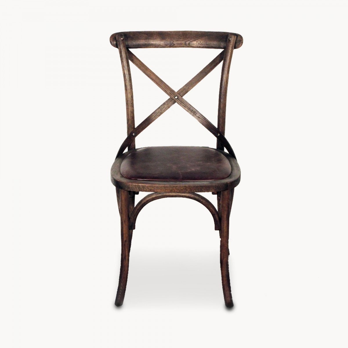 Rustic farmhouse style brown dining chair with padded leather Etsy