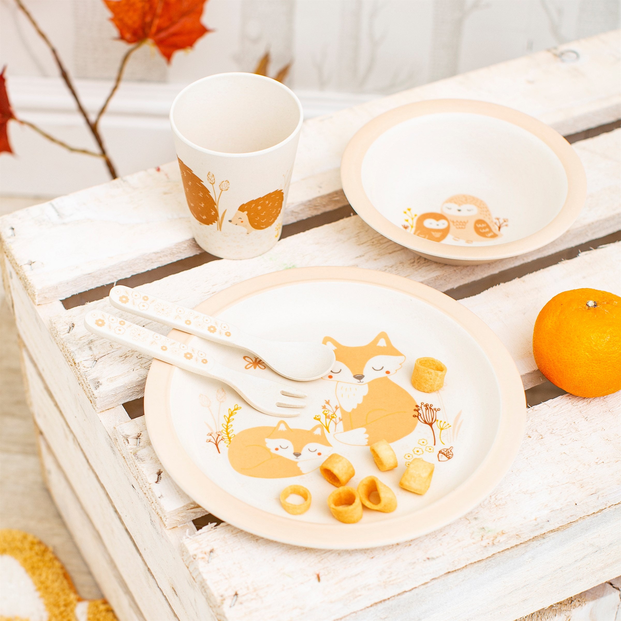 Woodland Baby Bamboo Tableware Set Etsy