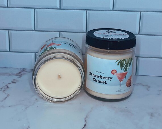 Strawberry Sunset Soy Wax Candle 7oz