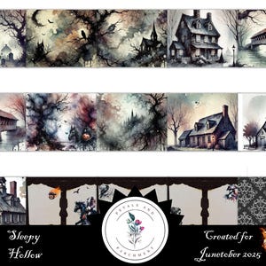 Sleepy Hollow, Junetober 2025, Ichabod Crane, The Headless Horseman, Sleepy Hollow junk journal, junk journal kit, Halloween journal, Spooky