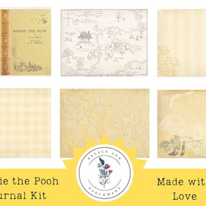 Junk Journal Kit, Vintage Winnie the Pooh Journaling kit, Pooh, Children&#39;s, Papers, Winnie the pooh