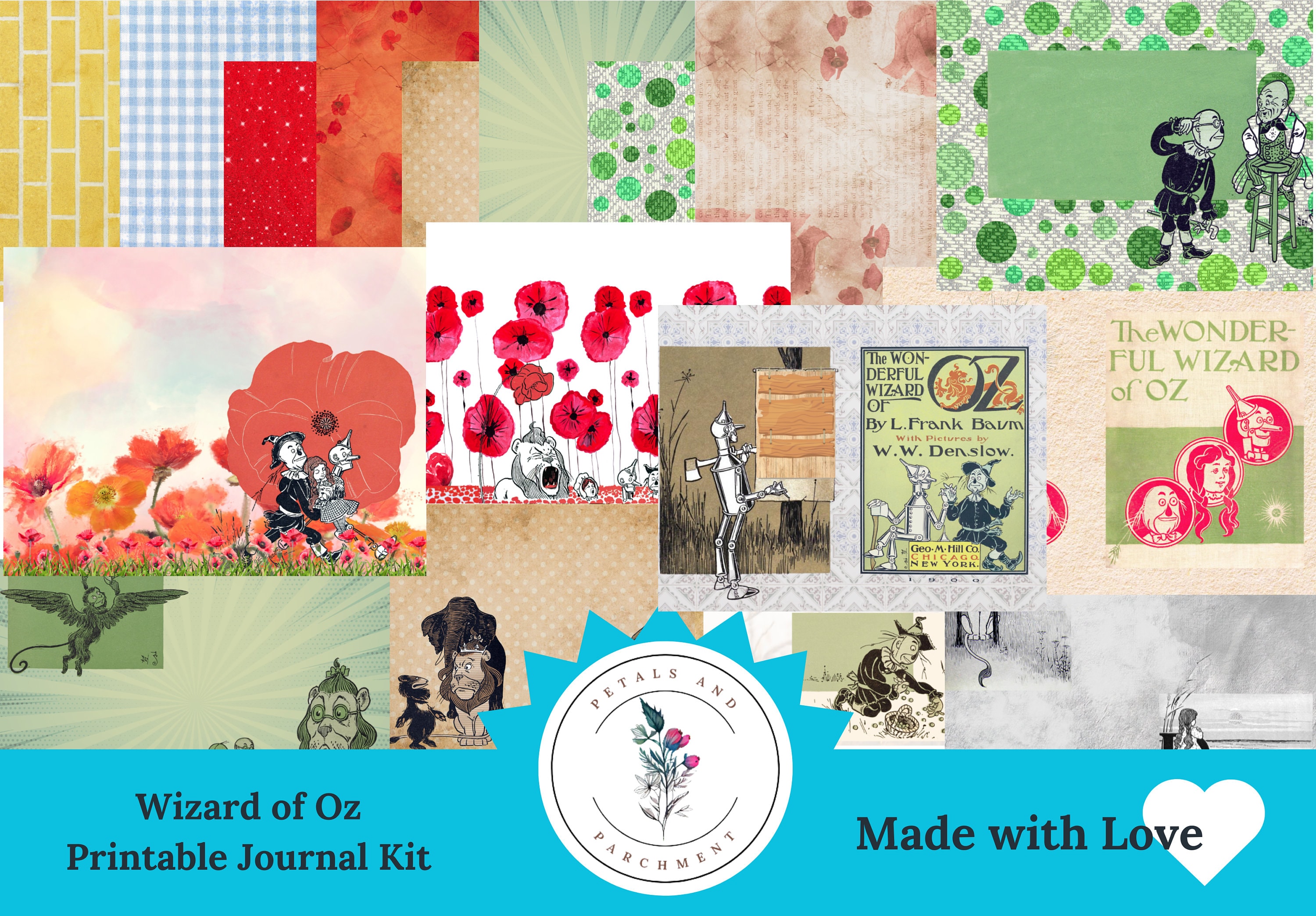 Wizard of Oz Junk Journal Kit: Nostalgic Digital Printable (PDF) - Etsy