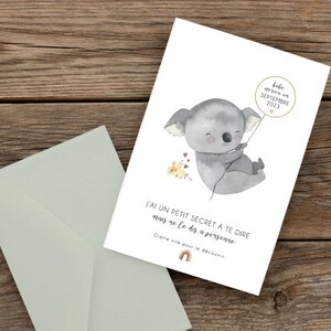 Carte a gratter différents animaux - annonce - bébé est en route - grand frère/soeur - marraine - parrain - texte personnalisable image 7
