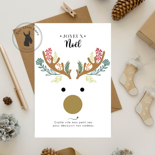 Scratch card - Christmas - pregnancy announcement - hidden message - pregnant! baby on the way - godmother - granny - grandpa - message of your choice - Christmas