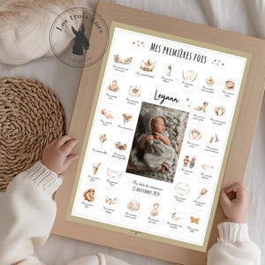 Affiche Mes premières fois - affiche naissance bébé - idée de cadeau de naissance Décoration chambre bébé | Fichier numérique