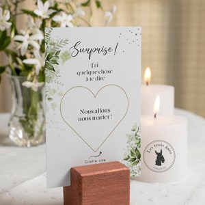 Carte a gratter - annonce - demande en mariage - temoin - marraine - parrain - texte personnalisable image 4
