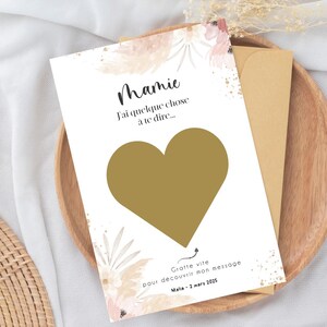 Carte a gratter - annonce - carte mamie - marraine - parrain - texte personnalisable - bonne fête mamie